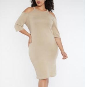 Rouge Collection 1X Midi Cold Shoulder Dress